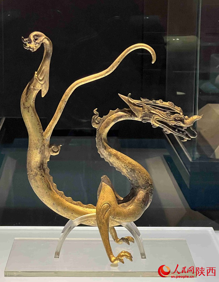 唐代·鎏金鐵芯銅龍。人民網(wǎng)記者 鄧楠攝